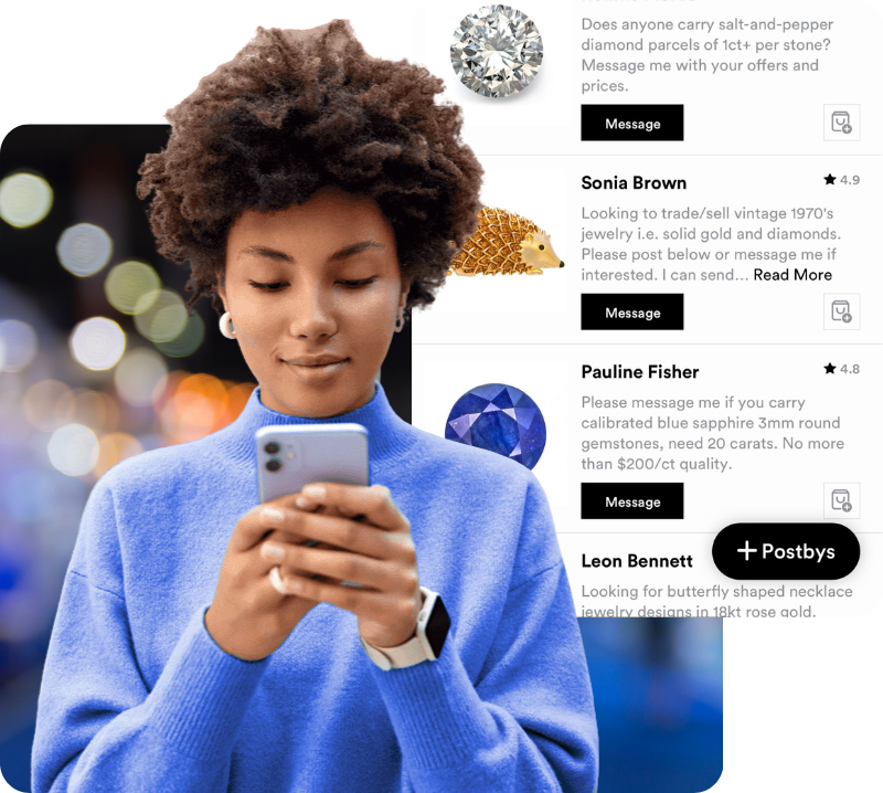 Person using Postbys app